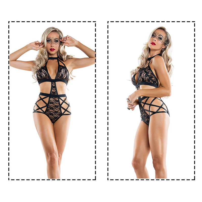 

Daininus Hot Sexy Lace Lingerie Erotic Sleepwear Women Patchwork Teddies Body Suit Sexy Underwear Conjoined Bodydoll Lingerie
