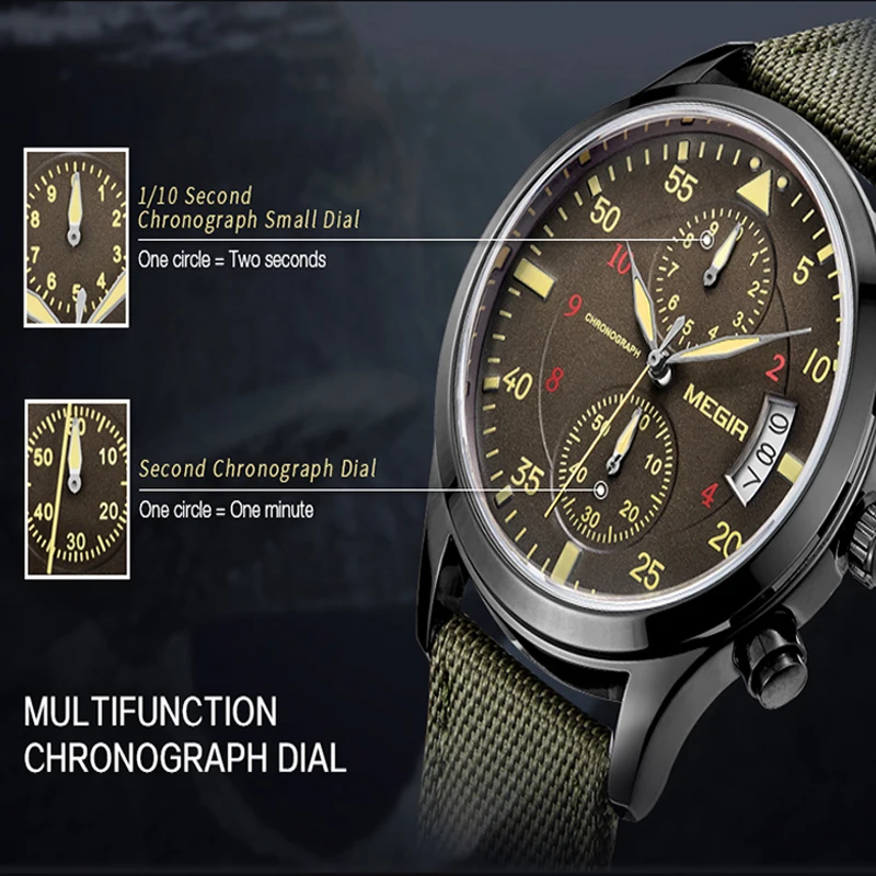 2017 Мужские часы Megir лучшие мужские наручные | Наручные