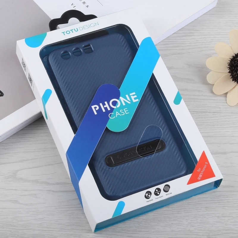 Тонкий чехол TOTUDESIGN из углеродного волокна и ТПУ для Huawei Honor 9 с держателем |