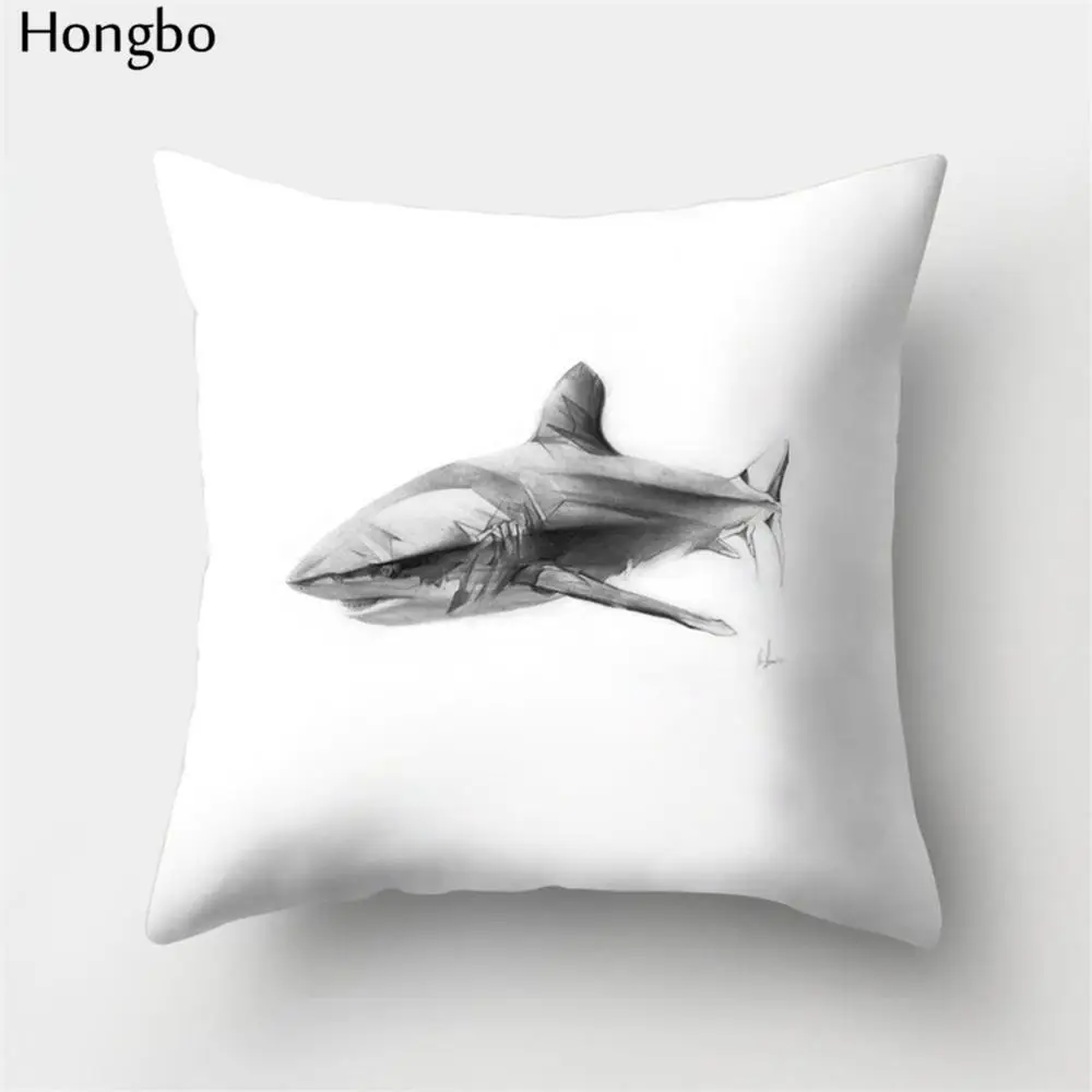 2 Hongbo 1 шт., чехол для подушки с рисунком оленя, акулы, медведя, осьминога, черепа, декоративный чехол для подушки, чехол для подушки для дома, дивана, автомобиля, офиса - Цвет: 2