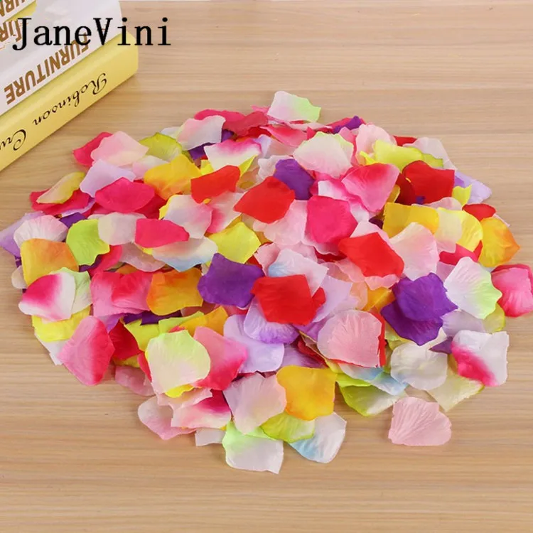 JaneVini 1000 шт Свадебные лепестки роз аксессуары Petalos De Seda искусственное свадебное украшение из ткани цветок розы Petala