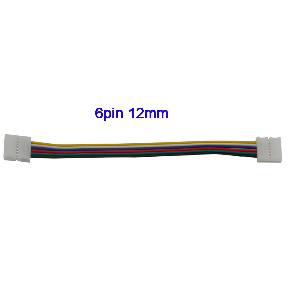 6pin 12mm 5-100 шт. 2pin 3pin 4pin 5pin 6pin разъем с Двойным Зажимом соединительный кабель с разъемом кабеля для 3528 WS2812 5050 RGB/RGBW/RGBWW светодиодный полосы светильник - Цвет: 6pin 12mm