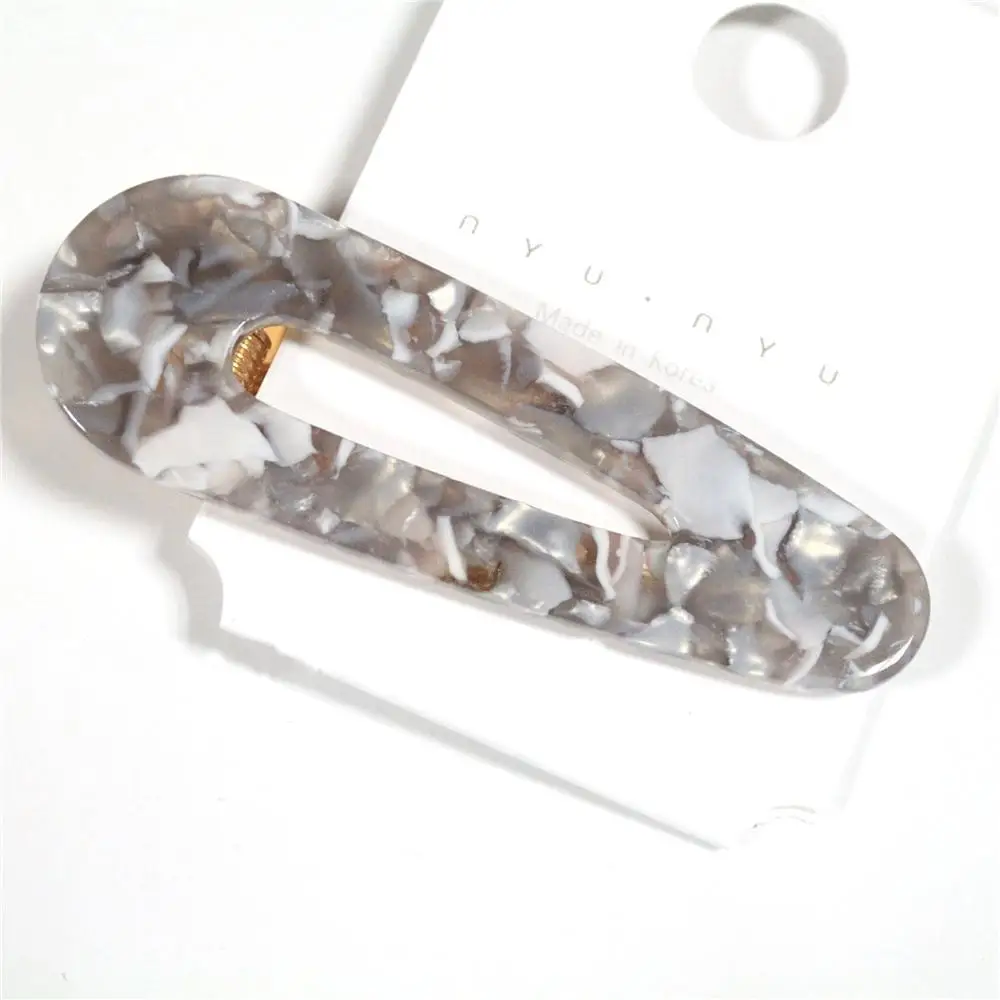 Light gray waterdrop Акриловые Капли шпильки геометрической формы заколка для волос для девочек аксессуары для волос полые прямоугольные большие заколки для волос для женщин - Цвет: Light gray waterdrop