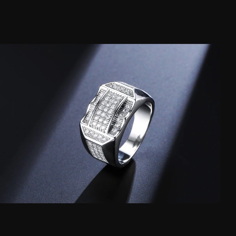 Модные ювелирные изделия мужские хип хоп белые золотые ледяной обручальные