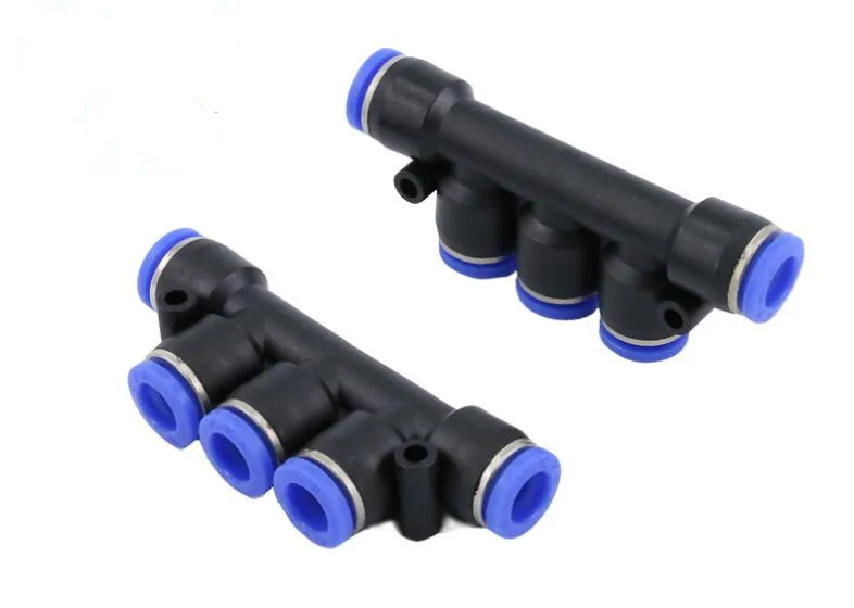 

10PC PKG6-4 PKG8-6 PKG10-8 PKG12-10 Tube O/D 4mm-12mm Five Way Different Ports Plastic Pneumatic Quick Connector Push In Fitting
