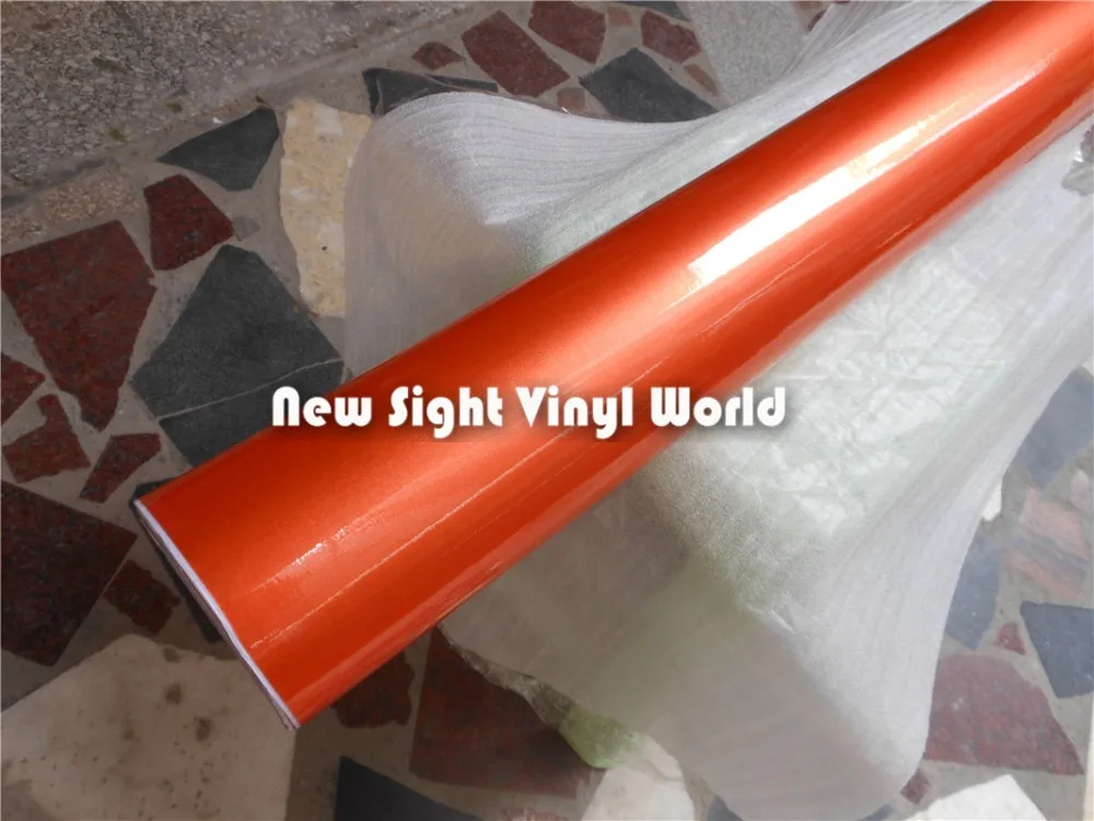 

High Quality Glossy Metallic Orange Vinyl Wrap Orange Gloss Metallic Car Film Air Free Car Wrap Size:1.52*20M(5ft*65ft)