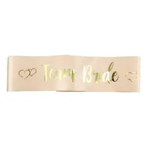 Champagne team bride Девичья лента для вечеринки, атласная Команда Невесты, воздушные шары для девичника, девичник, лента для вечеринки, баннер, свадебные украшения, принадлежности - Цвет: Champagne team bride