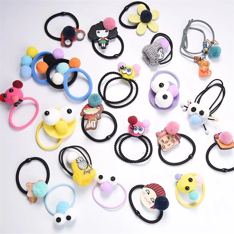 5pcs Sale Children Korean Style cute cartoon big eye hair rope Lovely Hair Clips Girls Popular Accessories wholesale | Детская одежда и