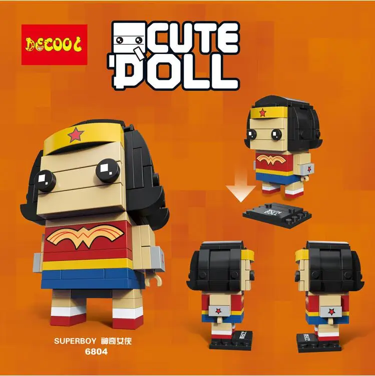 Brickhead Marvel Мстители Бесконечность войны Wonderwoman Аквамен киборг танос мини блок модель строительные блоки совместимы