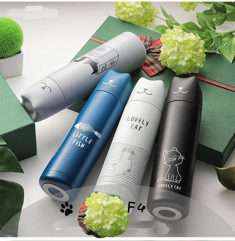 cute Stainless vacuum Bottle straight drinkig bottles sports thermocup water tool Vcuum Fiask free shipping |