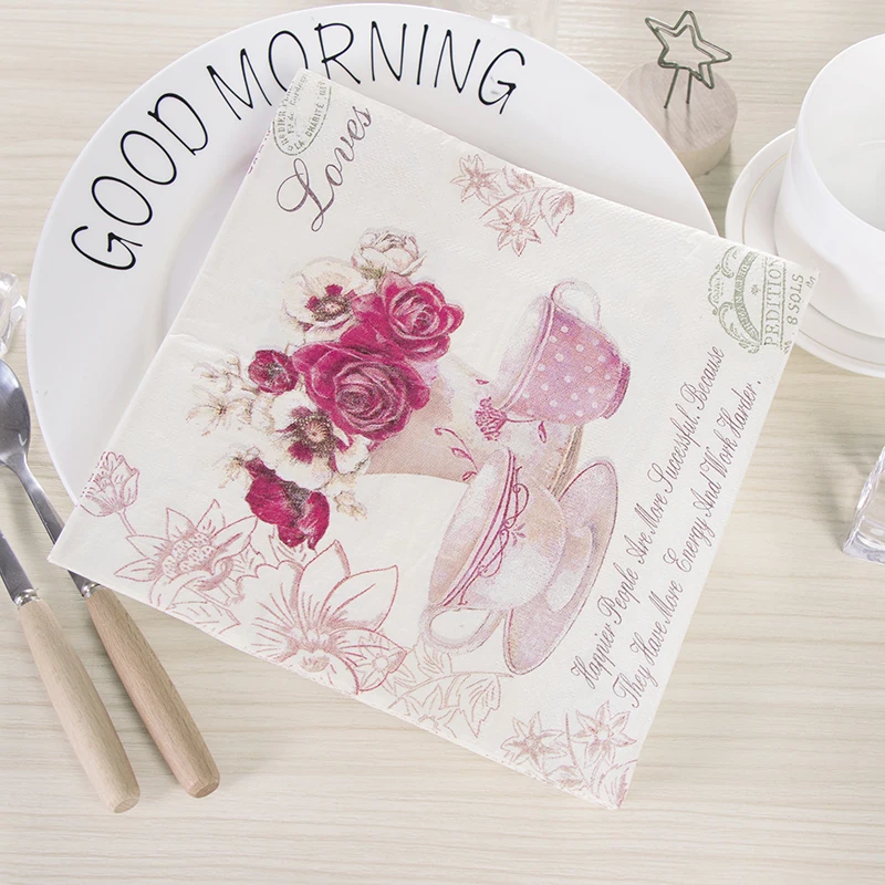 Цветы и вазы салфетки для декупажа печать свадьбы дня рождения украшения