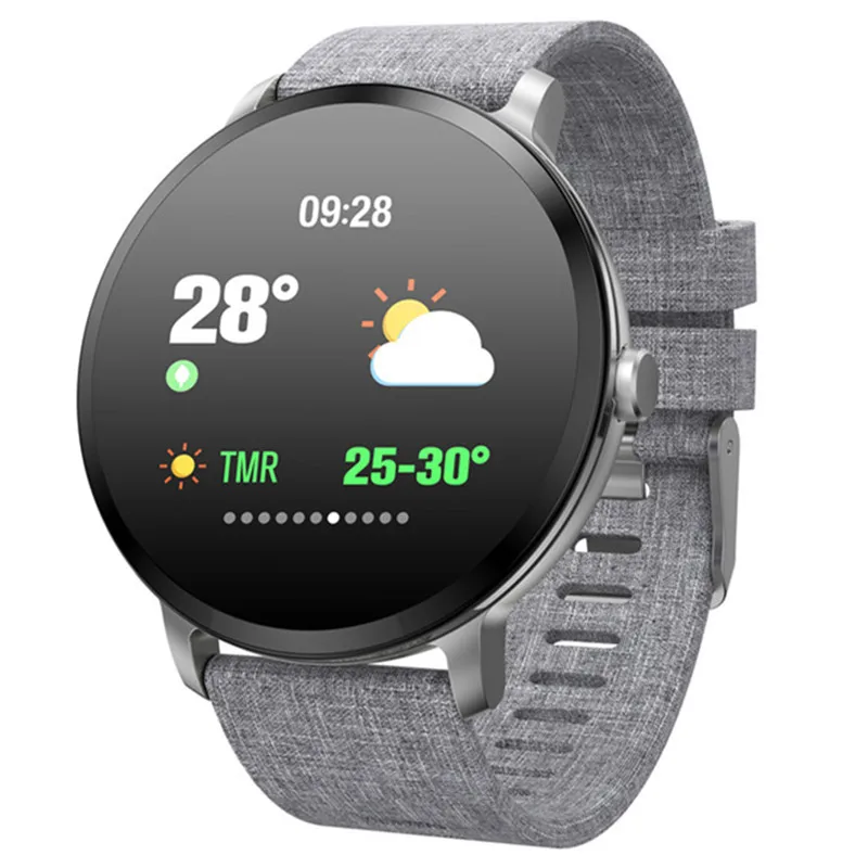 gray V11 Смарт-часы IP67, водонепроницаемые, из закаленного стекла, спортивные, фитнес-трекер, пульсометр, измеритель артериального давления, мужские и женские Смарт-часы - Цвет: gray