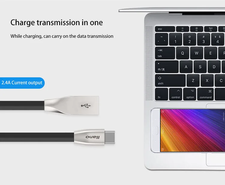 Llano usb type C кабель 2.4A кабель передачи данных для быстрой зарядки для huawei mate 10 P9 samsung Galaxy S8 Note 8