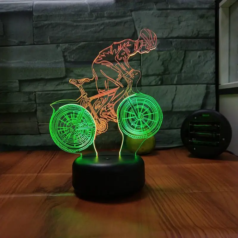 Новый велосипед 3d Визуальный свет креативсветильник цвет красивый 7 цветов