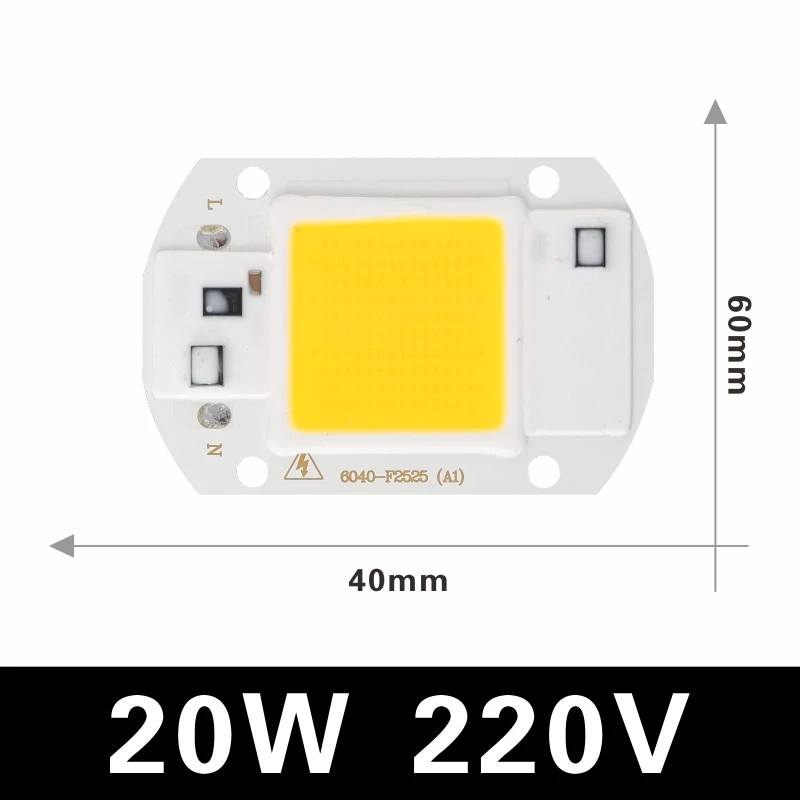 short chip 20W COB светодиодный ламповый чип 220V Smart IC, без необходимости драйвера, Ампульный светодиодный светильник, прожектор, точечный светильник 10W 20W 30W 50W 70W 100W 120W Diy светильник ing - Испускаемый цвет: short chip 20W