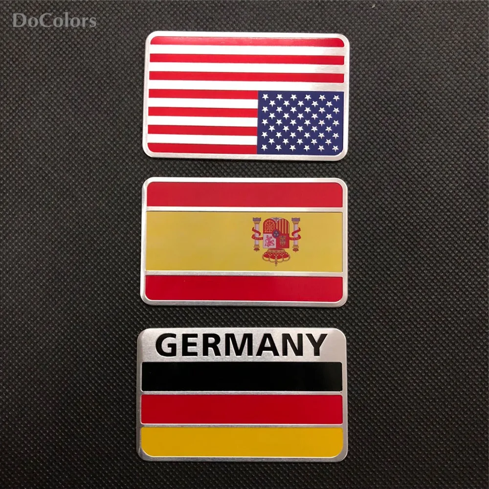 DoColors 3D Алюминиевые наклейки с флагом автомобиля американская Италия Россия