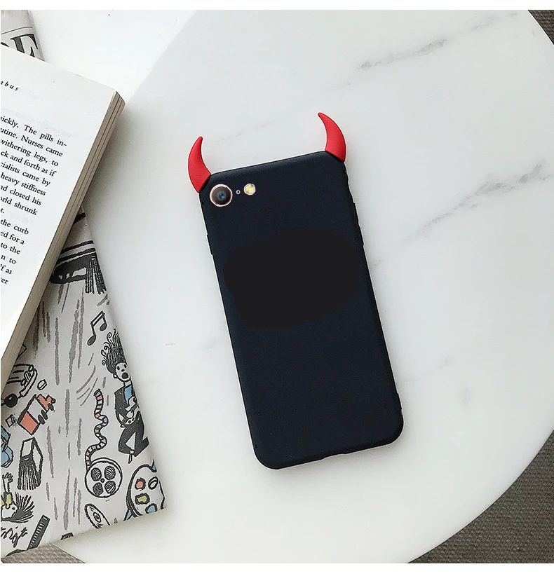 Мягкий силиконовый чехол для samsung GALAXY Note 3 4 5 8 9 S6 S7 Edge S8 S9 S10 Lite Plus C7 C9 Pro - Цвет: black case red horn