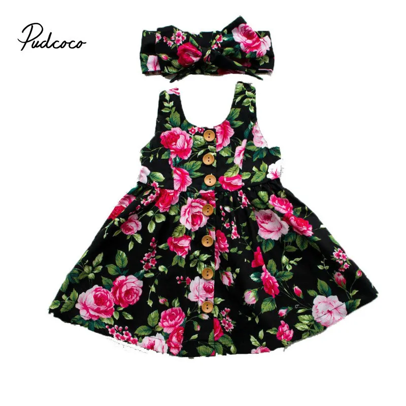 Платье для девочек Pudcoco лето 2019 брендовые Детские красные хлопковые платья