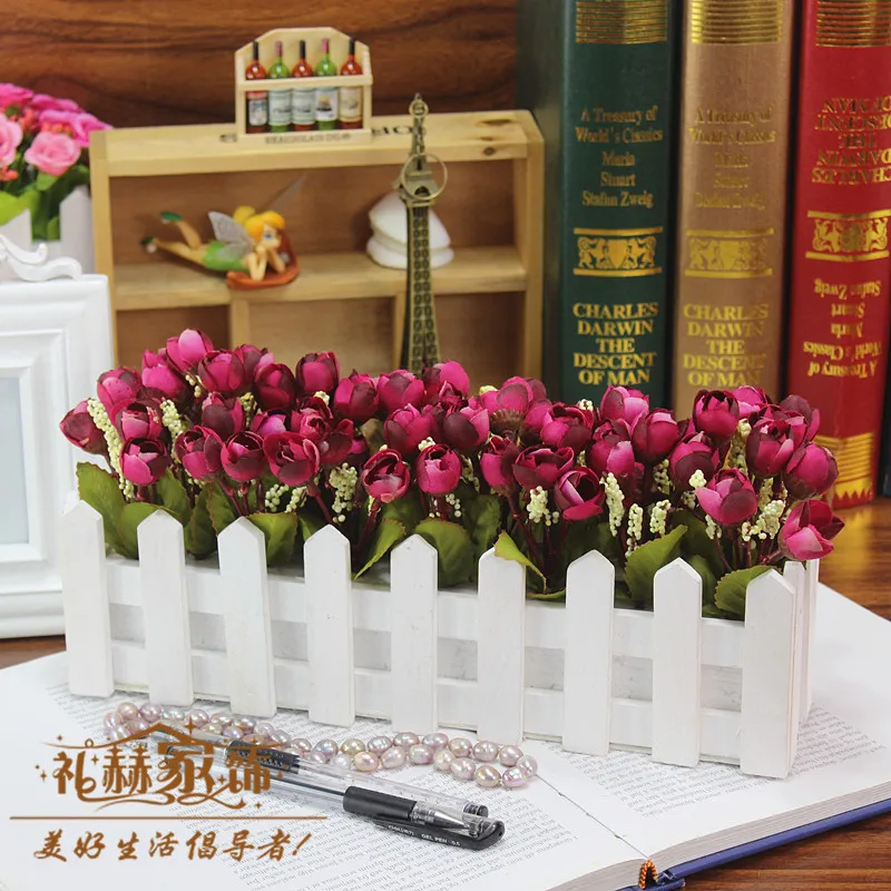 Набор кастрюль деревянный забор декоративный цветочный Шелковый комнатный стол