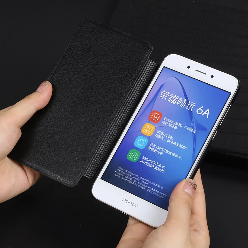 Флип-чехол для huawei Y3 2017 Y5 lite II 2 защитный чехол в деловом стиле с личи Fundas |
