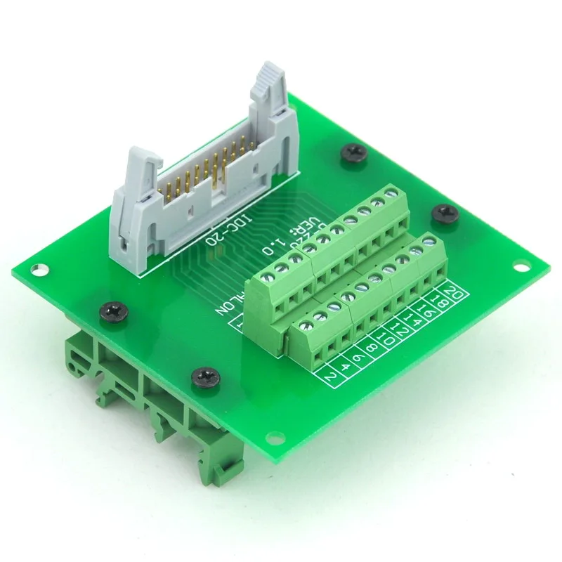 

IDC20 Header Interface Module with Simple DIN Rail Mounting feet.