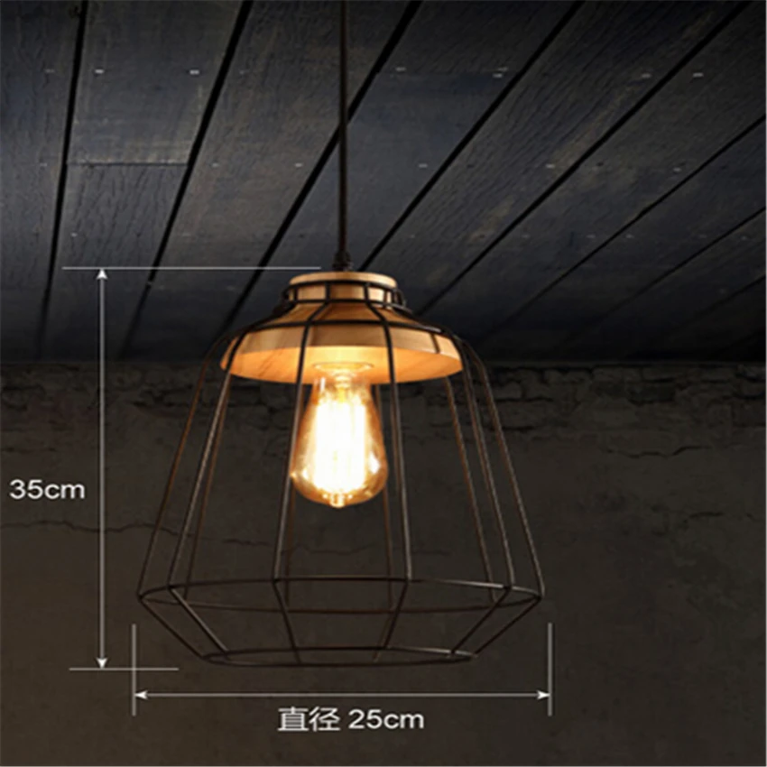 2017 современный подвесной светильник Ретро Железный Лофт Пирамида Гостиная