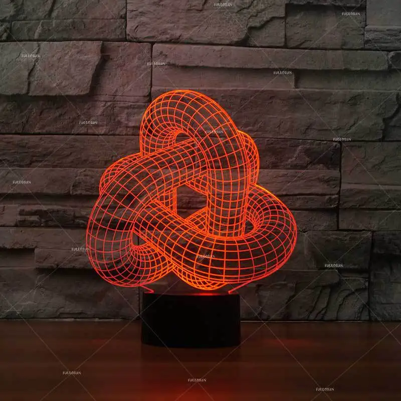 Светодиодный ночник с абстрактным моделированием 3d семицветным логотипом