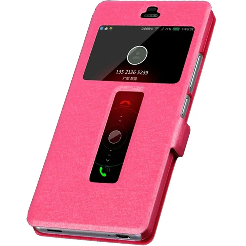 Rose Роскошный умный кожаный чехол с окошком для zte Nubia Z9 Max Z9 Mini Z11 Mini с шелковым узором и подставкой - Цвет: Rose