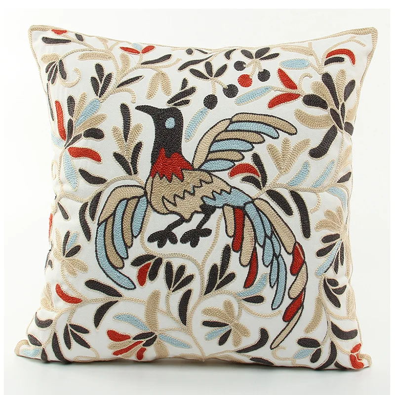 4 цвета Вышитый Чехол для подушки декоративный Феникс альмофада 45 см cojines decorativos