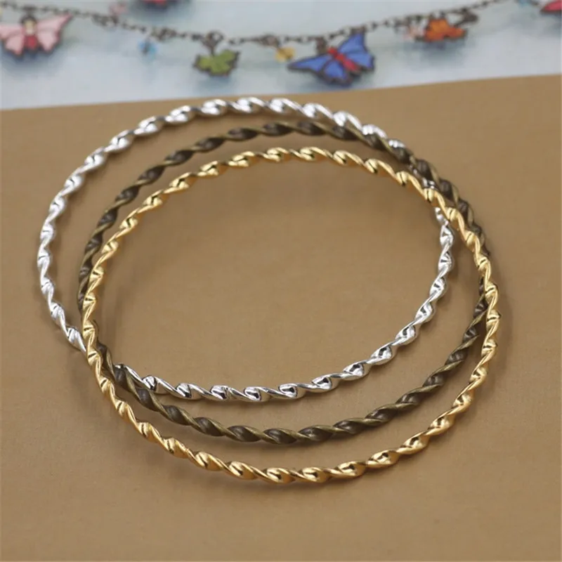 65 мм Круглый браслет золотистый античный бронзовый серебристый цвет женский cy2024