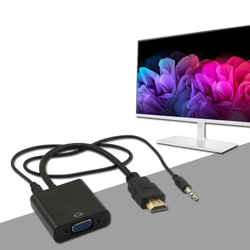 HDMI VGA Аудио передающая линия Dapter 1080p цифровой штекер гнездо конвертер для