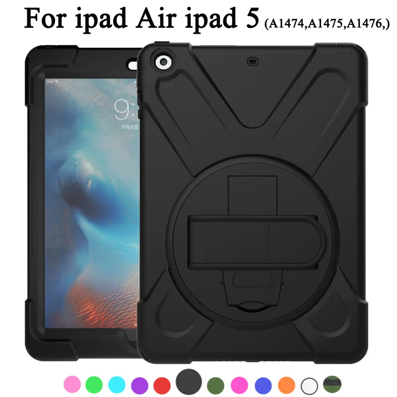 Чехол для планшета iPad Air 1 A1474 A1475 A1476, безопасный противоударный сверхмощный вращающийся ручной ремень/подставка+ плечевой ремень