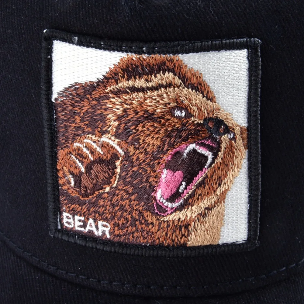 кепка Лето сетки бейсболка мужская медведь вышивка хип-хоп женская открытый - Фото №1