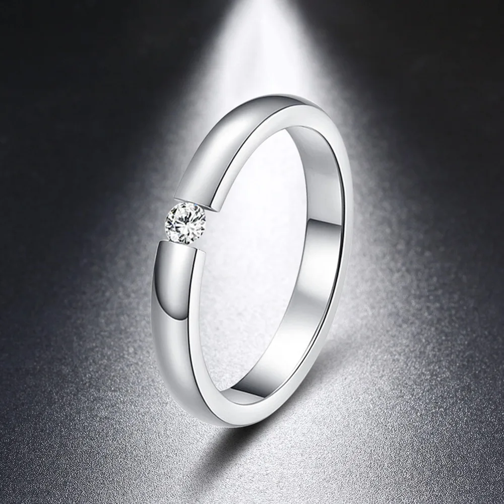 ORSA JEWELS новые модные кольца из нержавеющей стали 316L блестящие кольца с кристаллами для мужчин и женщин Свадебные обручальные кольца 4 цвета OTR48