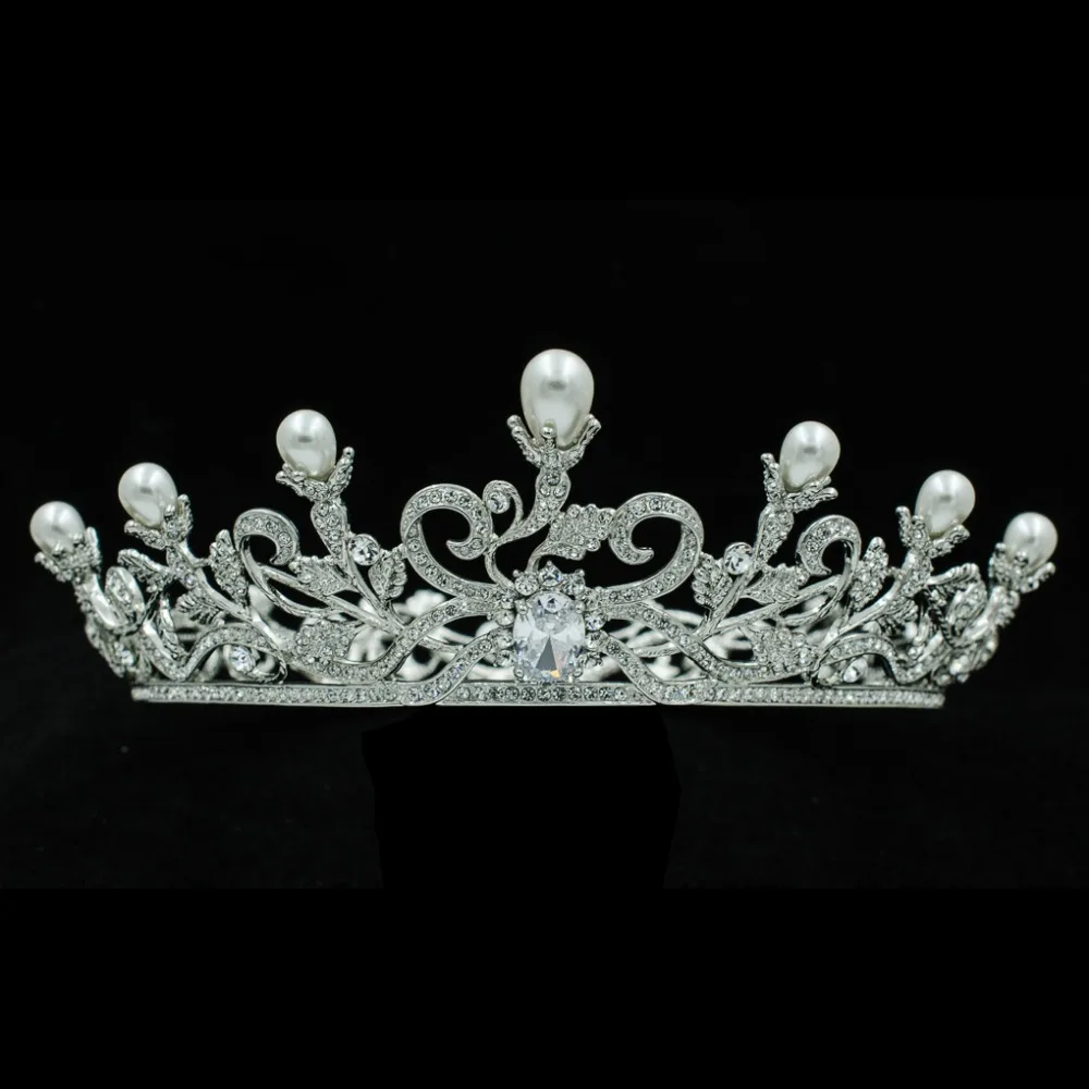 Искусственные жемчужные тиары и короны для свадьбы аксессуары волос повязка на