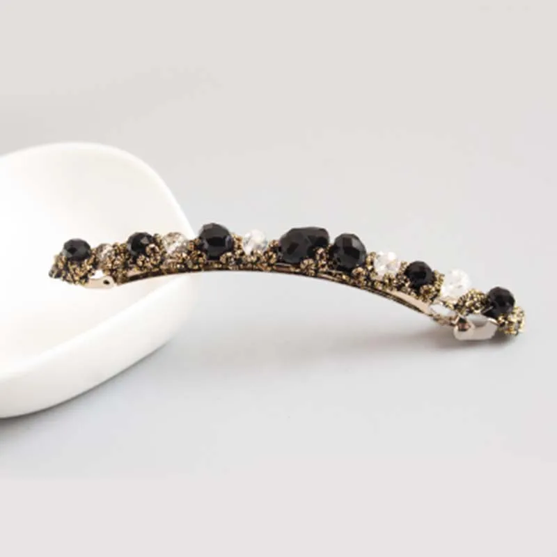 Black Hairpin Мода 1 шт., женский корейский ободок, заколки для волос, разноцветная шпилька для волос, Кристальные резинки для волос, блестящие ободки, вечерние подарочные аксессуары для волос - Цвет: Black Hairpin