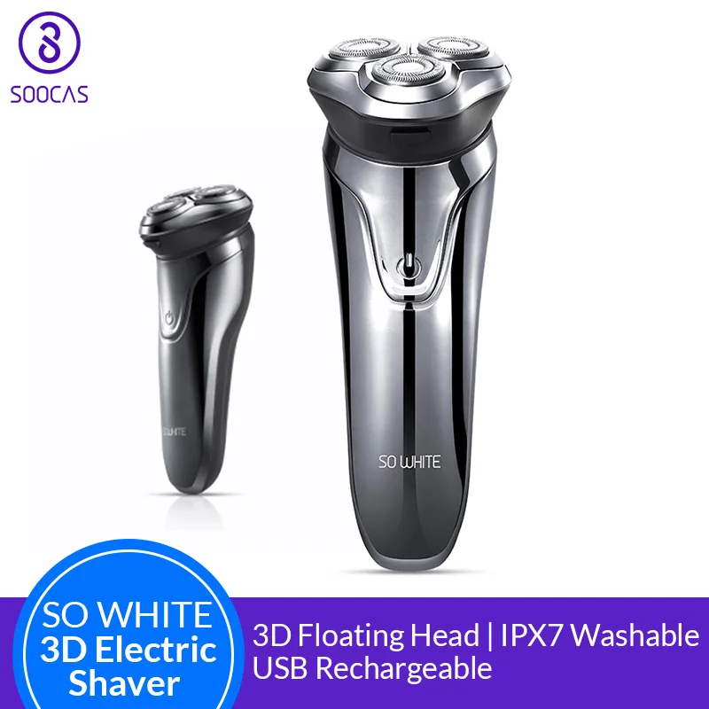 SOOCAS SO белая 3D плавающая Бритва для электробритва мужчин IPX7 Водонепроницаемая