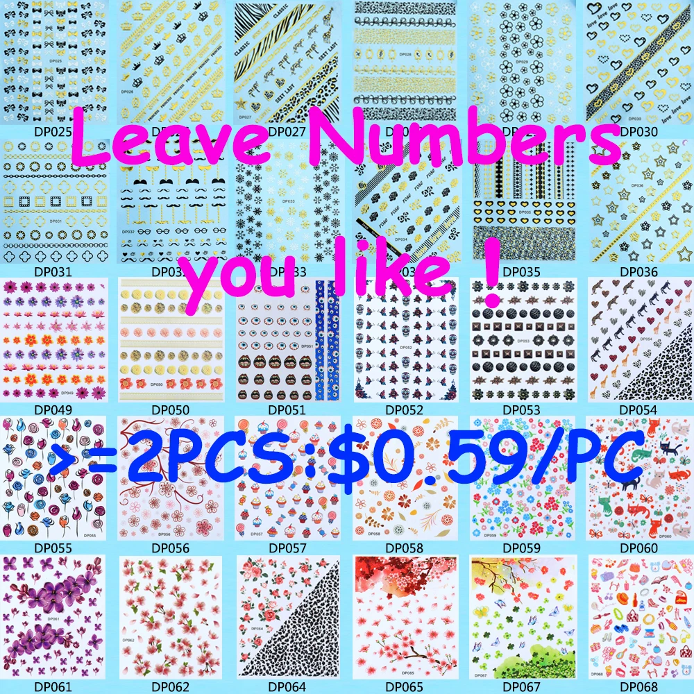 1 лист шикарный женский 30 DIY шаблон золотые наклейки для ногтей красочный