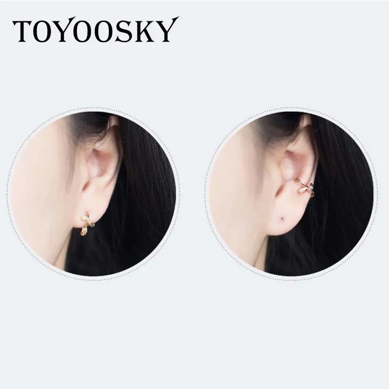 Серьги гвоздики в виде листьев TOYOOSKY новые стильные серьги из серебра 925 пробы