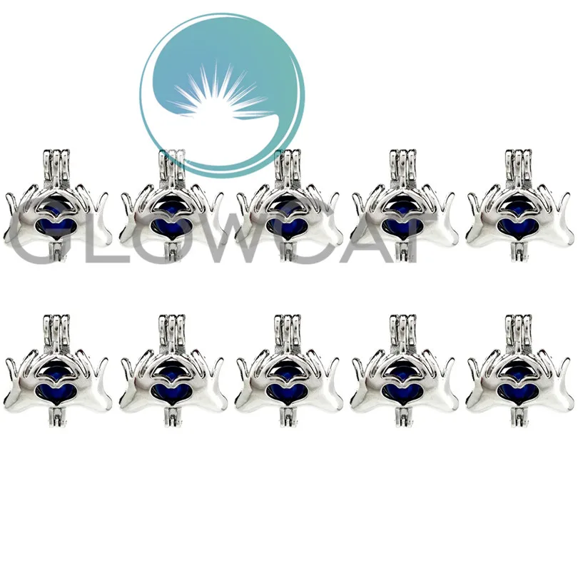 10X K905 Love Hand Gesture Beads Cage Locket Pendant Essential Oil Diffuser Stone Pearl | Украшения и аксессуары