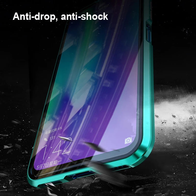 Металлический противоударный чехол-бампер для Huawei honor 20 чехол с магнитной