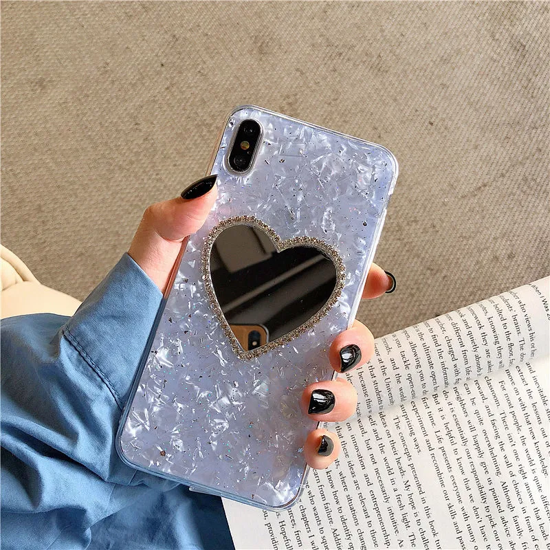 Белый зеркальный чехол GlamPhoneCase Fritillaria для iPhone X XS Max XR мягкий из ТПУ 7 8 6 6s Plus