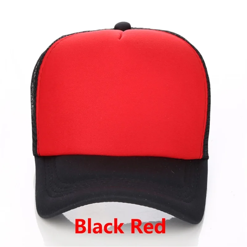 Black-Red Заводские обычные бейсболки бесплатно DIY персональный дизайн логотип изображения текст для взрослых и детей ребенок без рисунка, с сеткой Кепка-бейсболка кепка для мужчин и женщин - Цвет: Black-Red