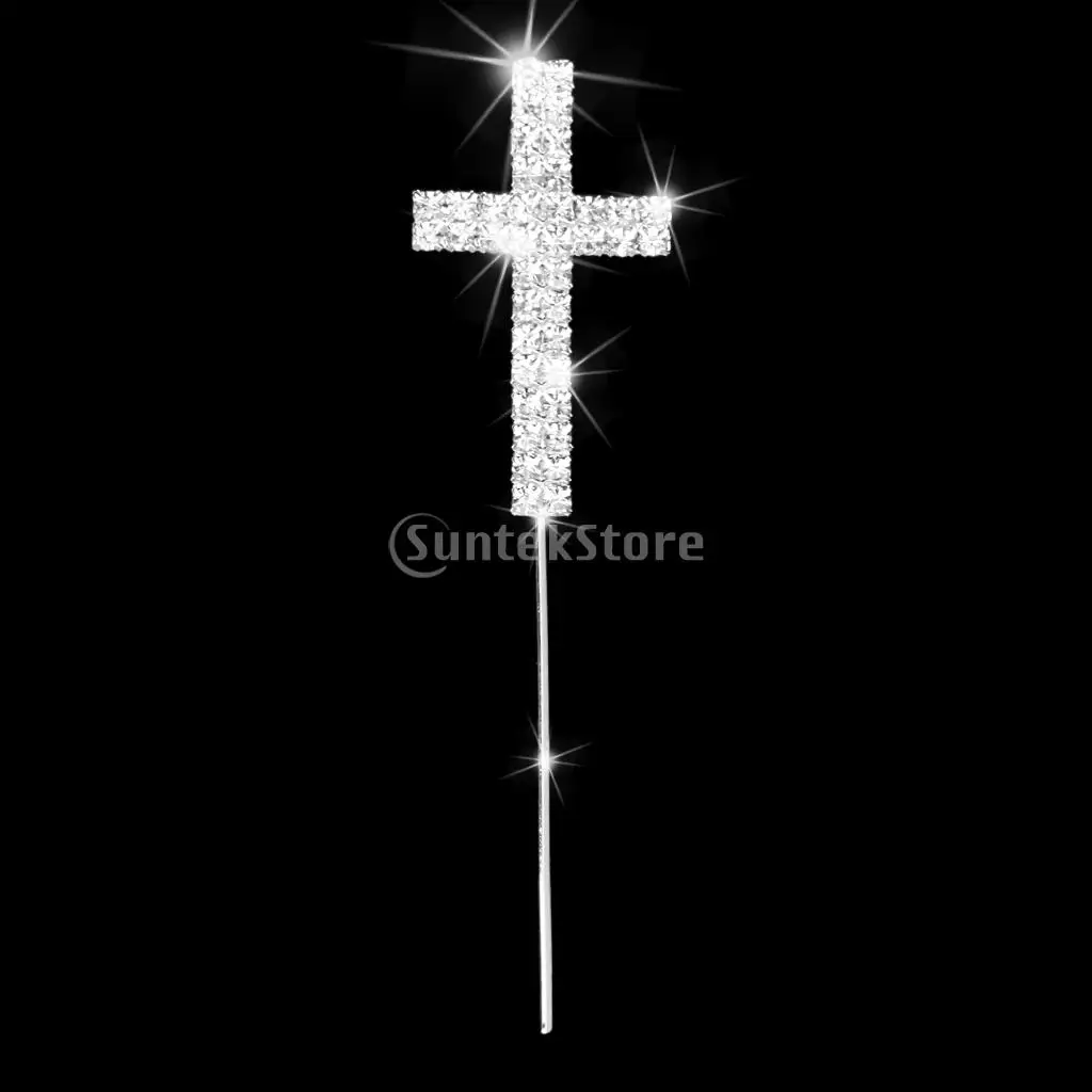 Крест из горного хрусталя с кристаллами формы &quot+&quot торт Топпер годовщина