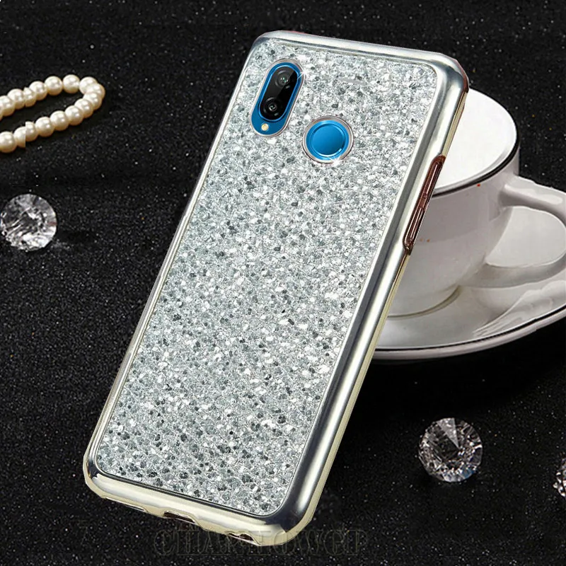 Блестящий сверкающий Мягкий силиконовый чехол для huawei P Smart mate 20 P20 Pro P10 P9 P8 Lite Honor 10 Lite на Honor 8 Lite - Цвет: Серебристый