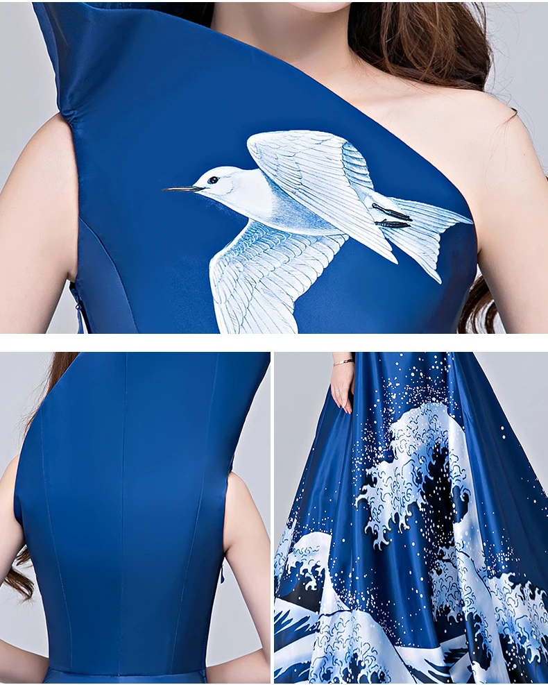 

New Party Cheongsam Oriental Women Maxi Dress 2019 Traditional Chinese Style Elegant Long Qipao Luxury Trailing Robe Vestido