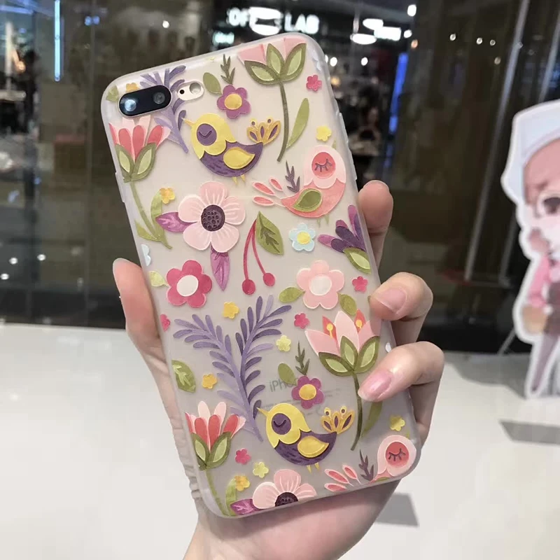 Новый ультра тонкий 3D рельефный милый чехол для iPhone 7 6 6S Plus мягкий силиконовый