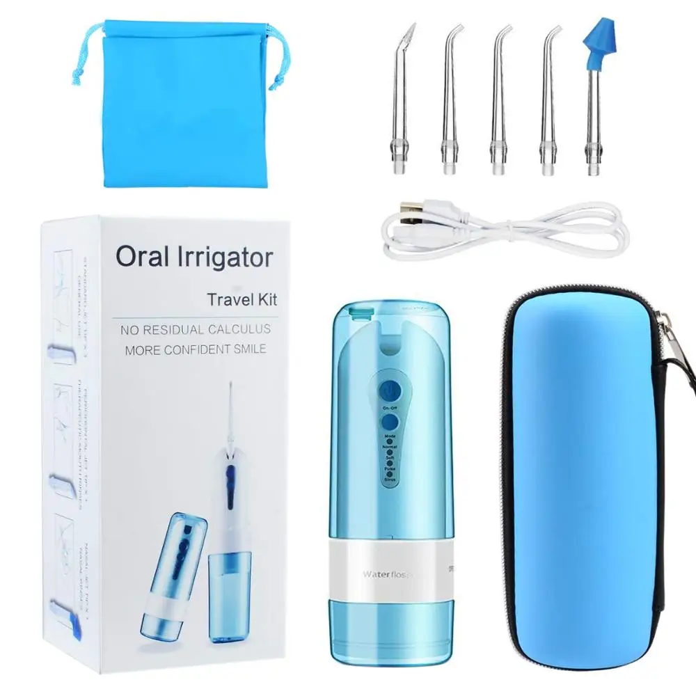 Send storage box Ирригатор для воды Flosser беспроводной ortable перезаряжаемый ирригатор для полости рта с 4 режимами очистки носа IPX7 5 струйных наконечников deston Toocare T4 - Цвет: Send storage box