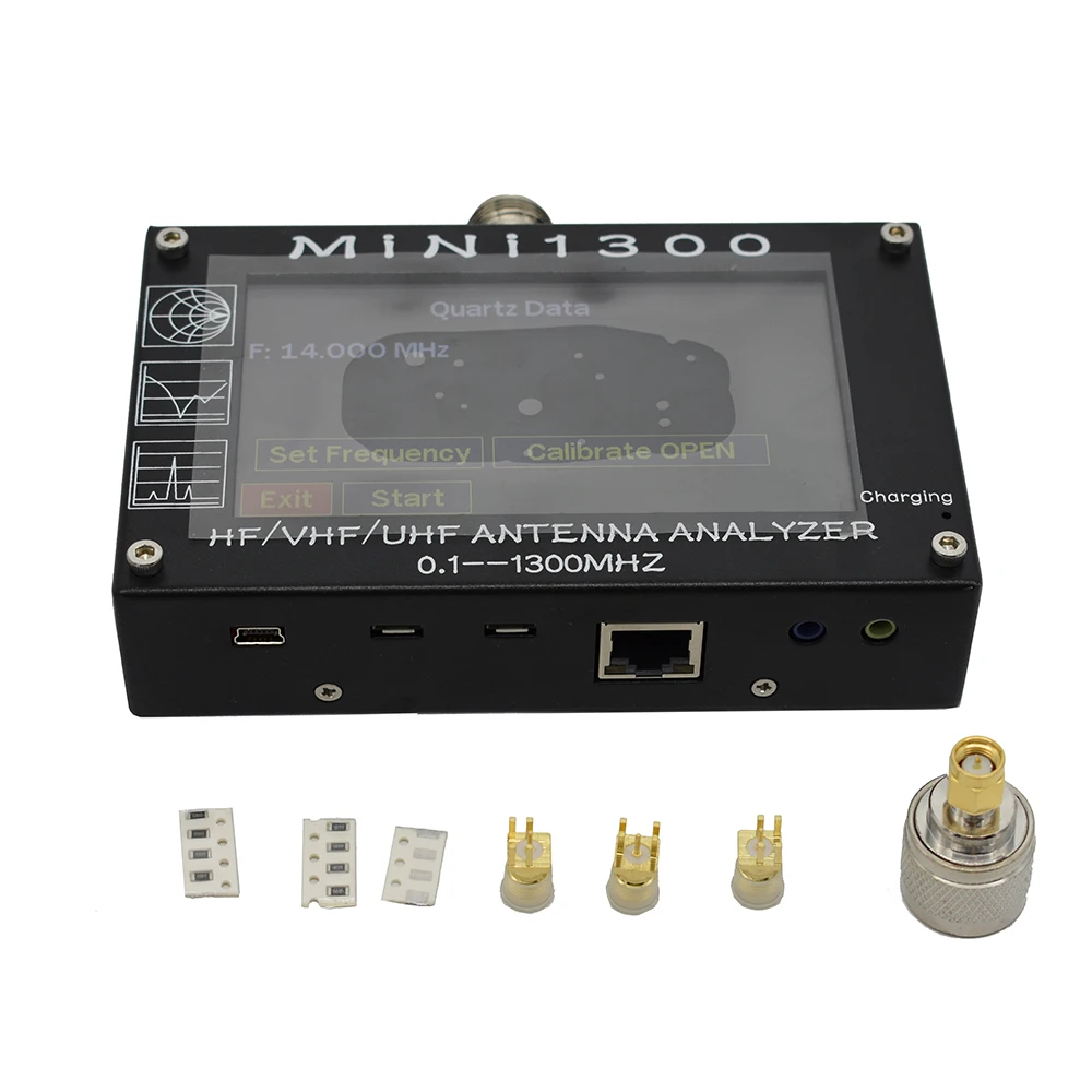 Lusya Mini1300 4,3 дюймовый сенсорный экран 0,1-1300 MHz HF VHF UHF ANT SWR антенна анализатор внутренняя батарея 5 В/1.5A 1,01 Версия прошивки