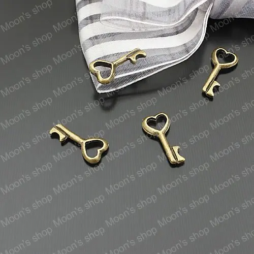 Wholesale 15*7mm Antique Bronze Small heart Key Alloy Flat Charms Pendants DIY Findings Accessories 50 pieces (JM588) | Украшения и